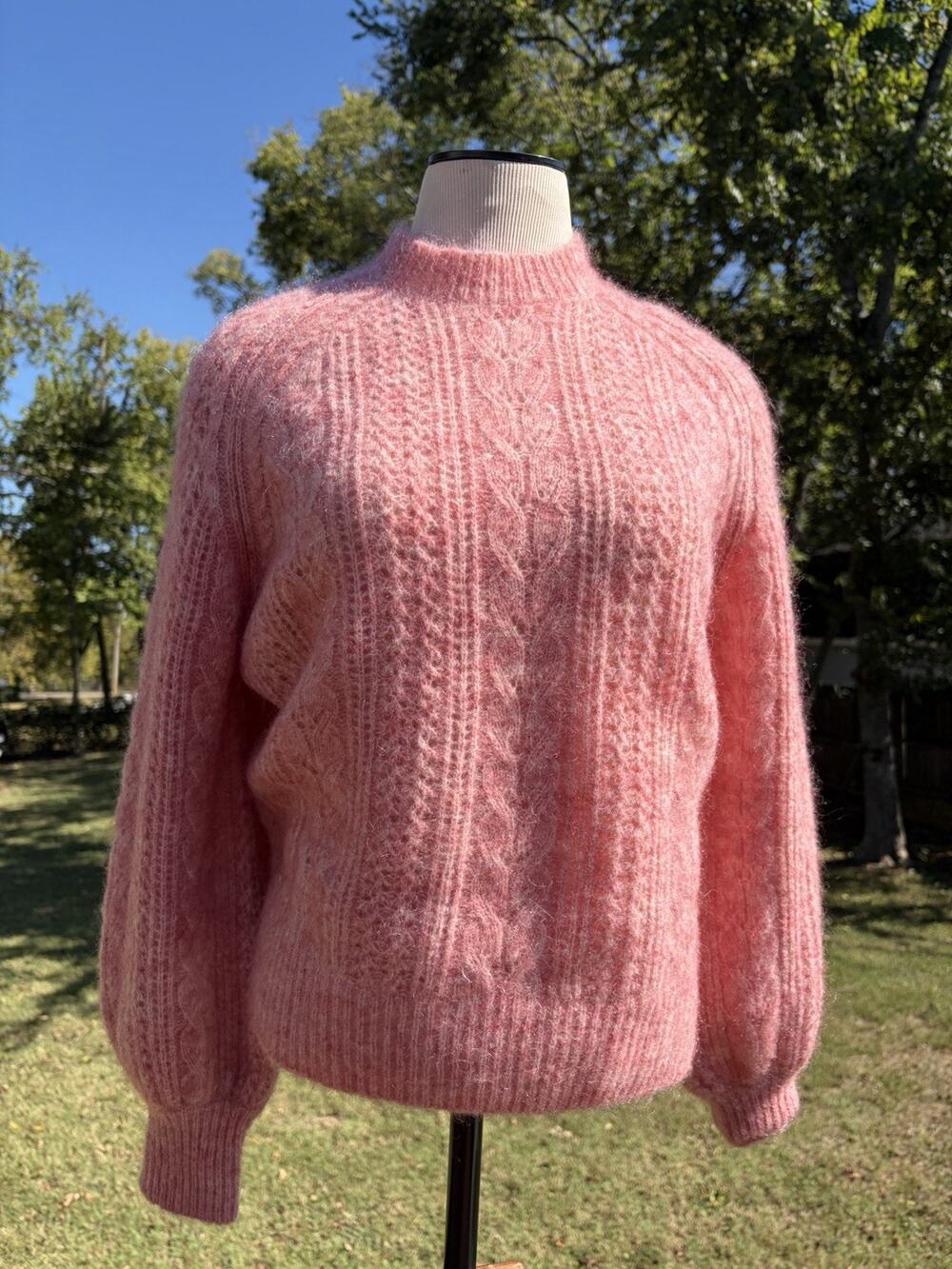 NWT Sézane Scarlett Sweater Blush Pink French Wool Mohair Blend Size Medium